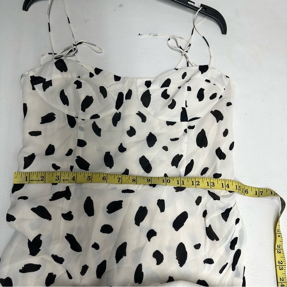 Reformation journey Elegant Black and White Polka Dot Dress size 10 - Picture 7 of 12